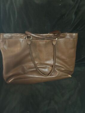 Coach Chocolate Brown Leather Tote with Double Straps